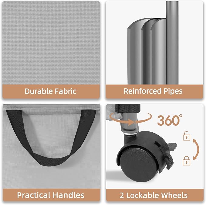 STORAGE MANIAC Rolling Laundry Hamper - Image 5