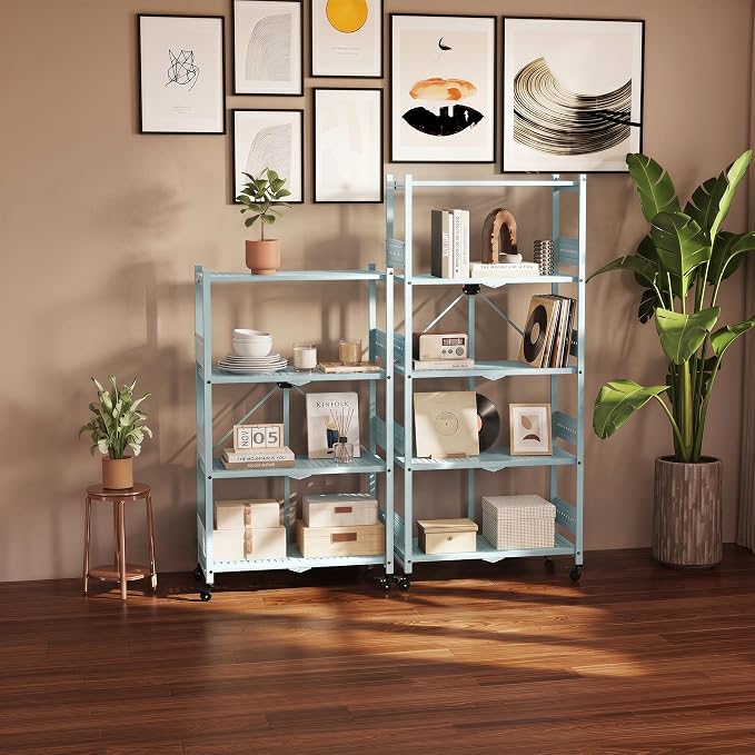 WORKPRO 5-Tier Folding Shelf, No-Assembly Metal Storage Rack - Image 2