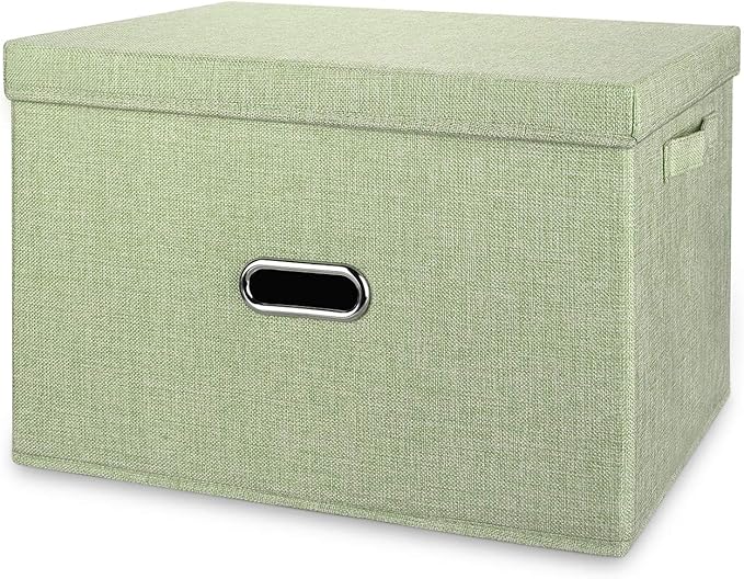 Large Linen Fabric Foldable Storage Bins by Unknown