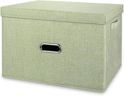 Large Linen Collapsible Storage Bins by Unknown