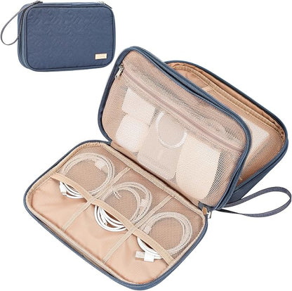 NISHEL Travel Cord Organizer Case, Double Layers Tech Electronic Bag, Essentials by NISHEL
