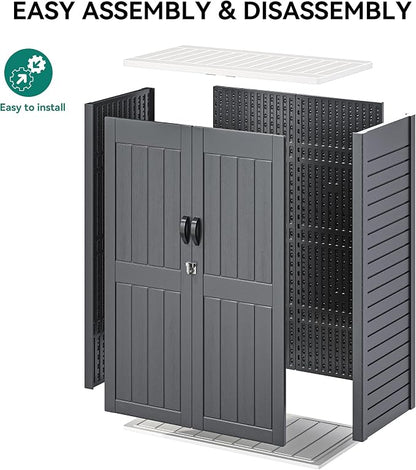 YITAHOME 59 cuft Vertical Outdoor Storage Shed w/o Shelf, 5.6 x 2.3 ft Lockable - Image 4