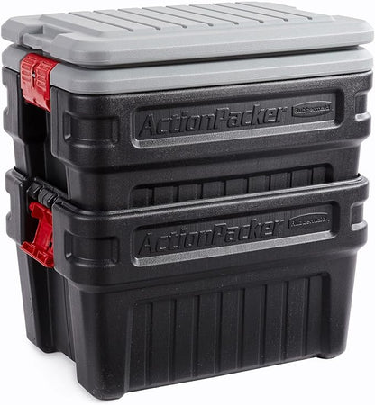 Rubbermaid ActionPacker 24 Gal Lockable Storage Box Pack of 2, Industrial - Image 3