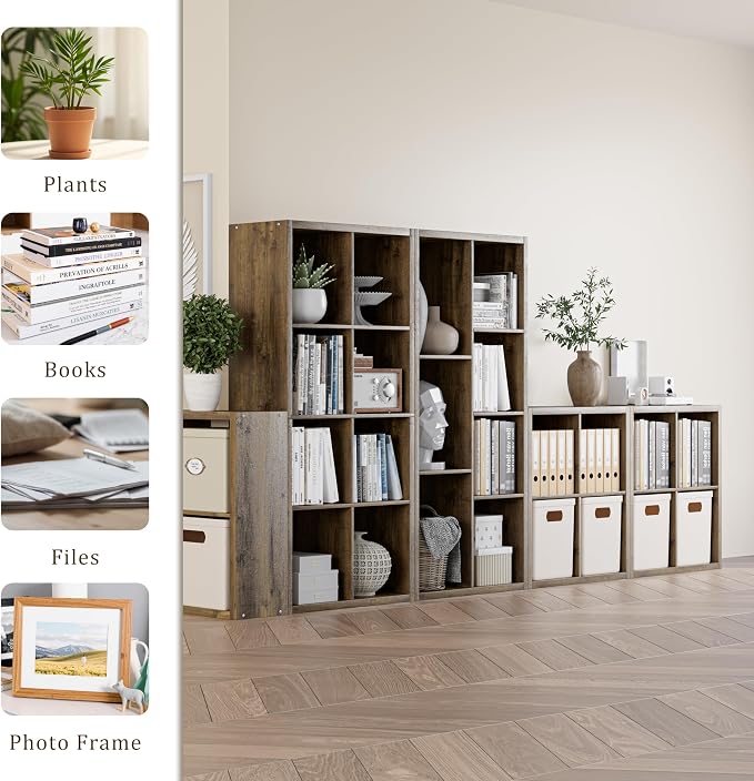 Cube Storage Organizer Bookcase, Decorative 11 inch Open Back Cubical Shelf - Image 7