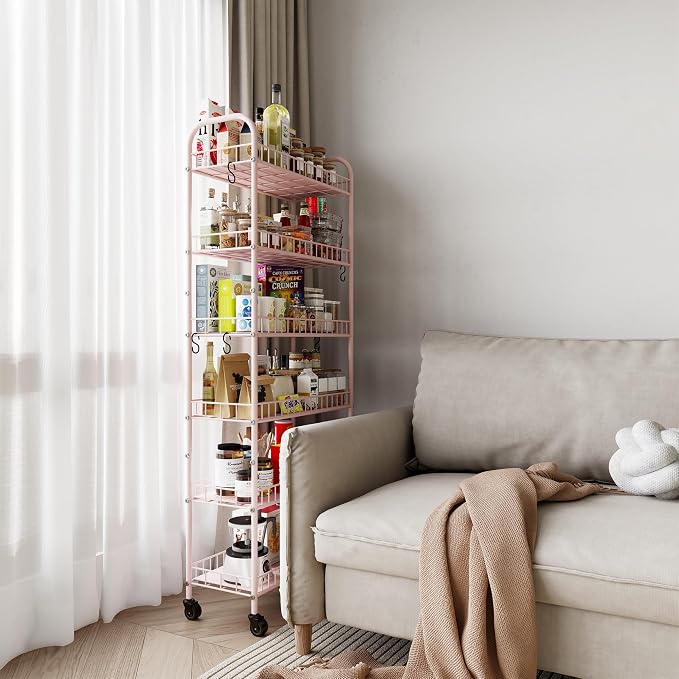 6 Tier Slim Rolling Storage Cart - Image 8