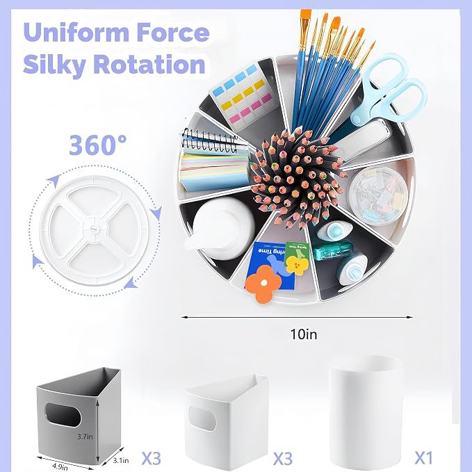 Rotating Art Supply Organizer Storage Caddy - Image 4