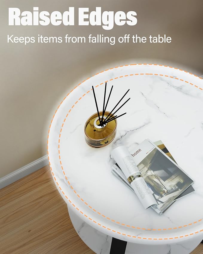 Small Round End Table, 2-Tier Side Table - Image 5