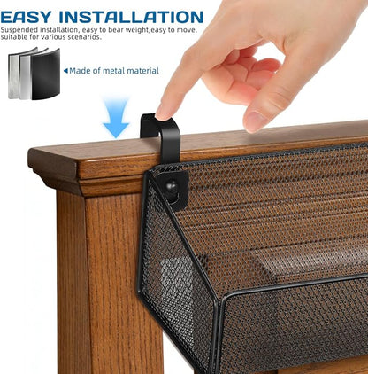 Luxshiny Bedside Hanging Storage Basket, Beside Shelf Metal Organizer Rack - Image 6