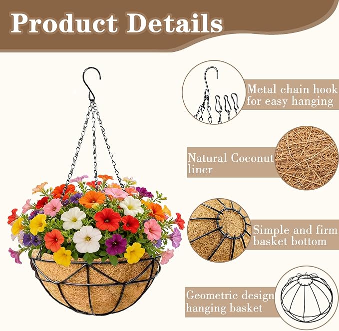EIMQUVW 2 Pack Hanging Planters - Image 5