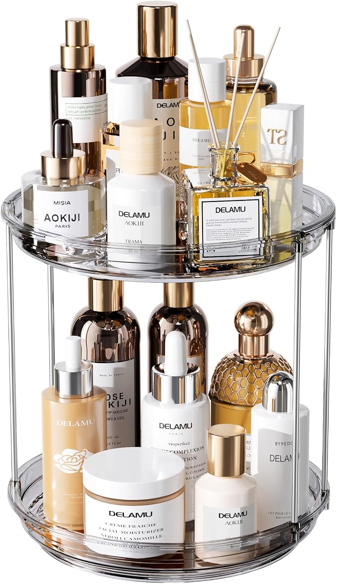 Delamu 2 Tier Rotating Makeup Organizer by DELAMU