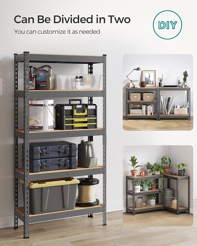 SONGMICS 5-Tier Storage Shelves, Load 2310 lb, Garage Storage, Boltless Assembly - Image 7