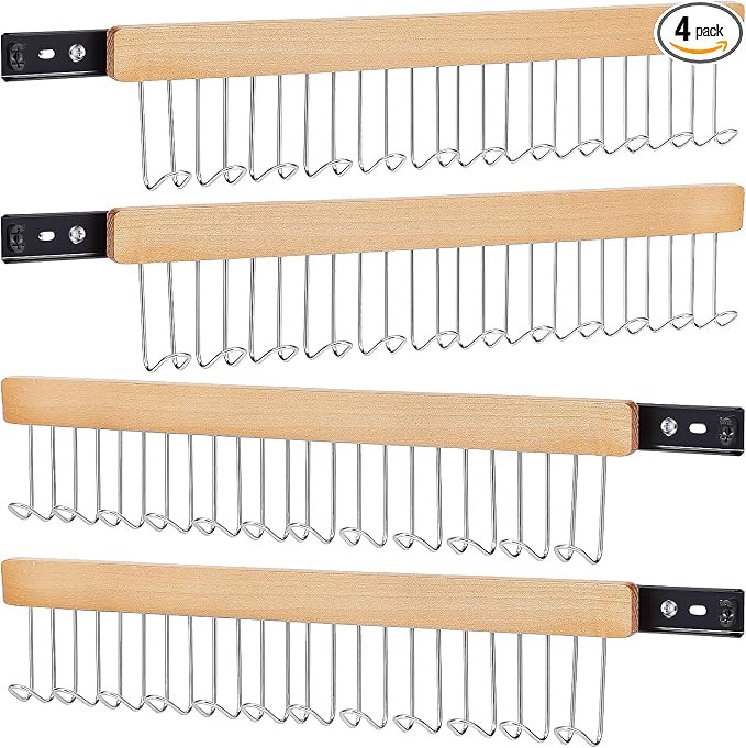 4PCS Valet Rods for Closets 16 Inch Extendable and Pull-Out Wardrobe Pole by TWINKLEMON