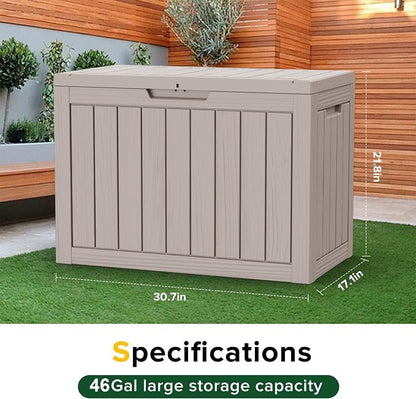 Vixzen 46 Gallon Deck Boxes Outdoor Waterproof, Lockable Storage Box - Image 4