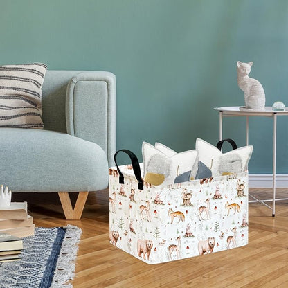 MAIZMZ Kids Storage Basket, Jungle Animals Print, Waterproof Lining, Leather - Image 6