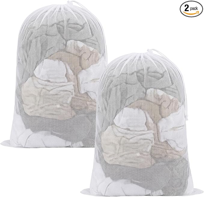 2 Pack XL Mesh Laundry Bags, Machine Washable Heavy Duty Mesh Storage Bag by FMLIUY