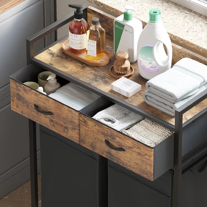 Laundry Hamper baskets 2 Section - Image 4