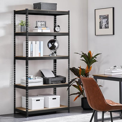 Yaheetech 5-Tier Heavy Duty Storage Shelves 35.5" W x 17.5" D x 72" H Black | - Image 2