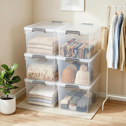 Citylife 69 QT 6 Packs Plastic Storage Bins - Image 7