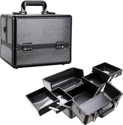 Ver Beauty Cosmetic Train Makeup Case Organizer Storage Extendable Trays Keys by VerBeauty