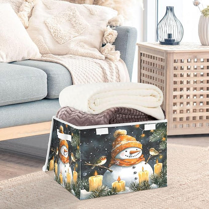 Watercolor Snowman Storage Bins - Image 5