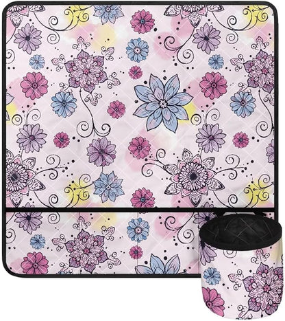 Pastel Floral Swirl Sewing Machine Mat Foldable Non Slip Sewing Machine - Image 2