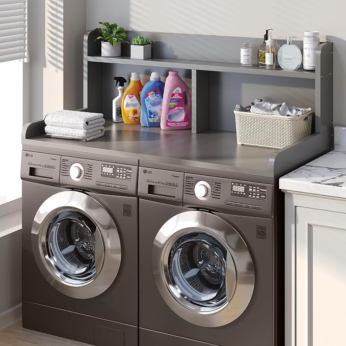 2-Tier Washer Dryer Countertop, 18.5" Raised Height Laundry Countertop - Image 7