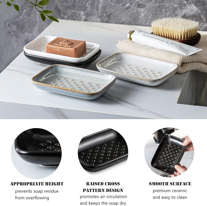 Gomakren Soap Dish, Shower Soap Holder, Ceramic Soap Dishes - Image 7
