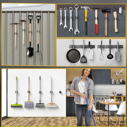 Upgraded Magnetic Broom and Mop Holder Wall Mount, Space-Saving Heavy Duty No - Image 2
