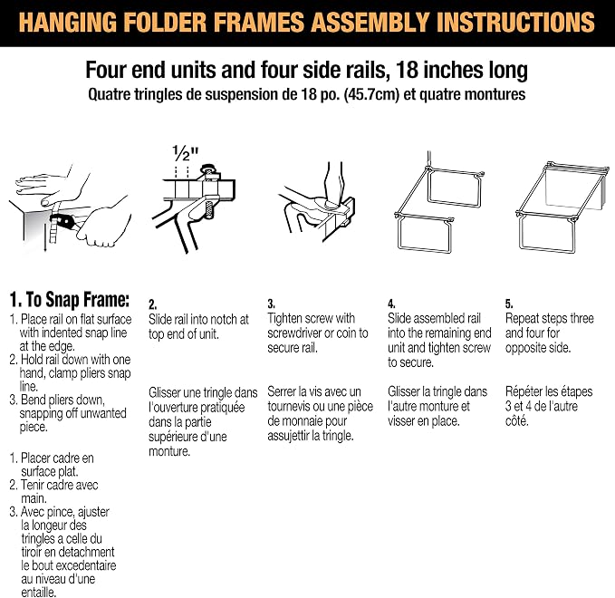 Officemate Hanging File Frame, Letter Size, Adjustable 14 to 18-Inches - Image 7