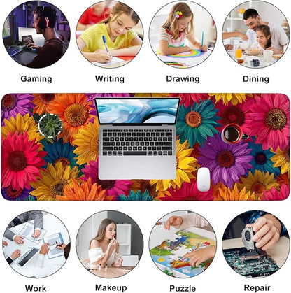 Colorful Floral Mouse Pad – Large Extended Desk Mat 31.5 x 11.8 in– Bright - Image 9