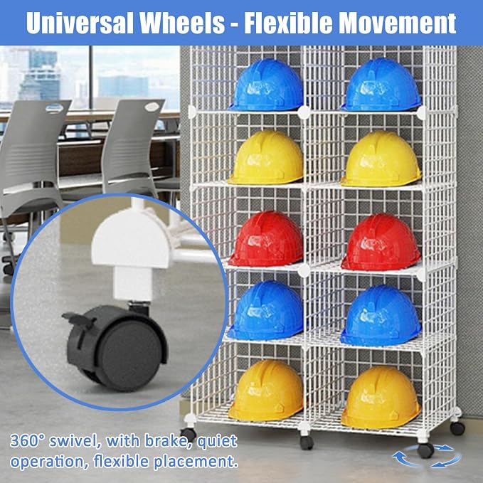 Stackable Safety Helmet Storage Boxes, Large Adjustable Hard Hat Placement Rack - Image 5