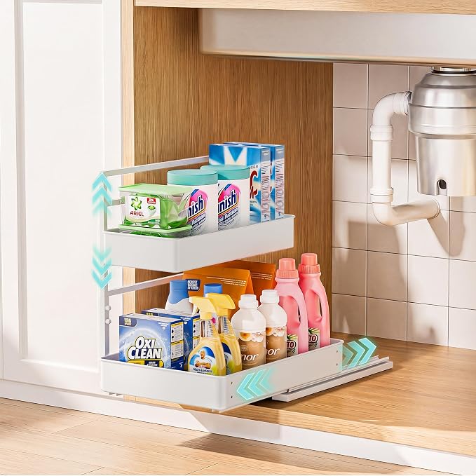 EVERIE Metal Pull Out Slide Shelf Organizer by EVERIE