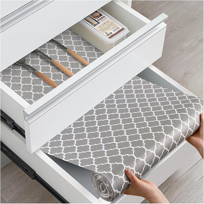 Drawer and Shelf Liner, Non-Slip Kitchen Cabinet Liners Non-Adhesive Thick by ALIUNI