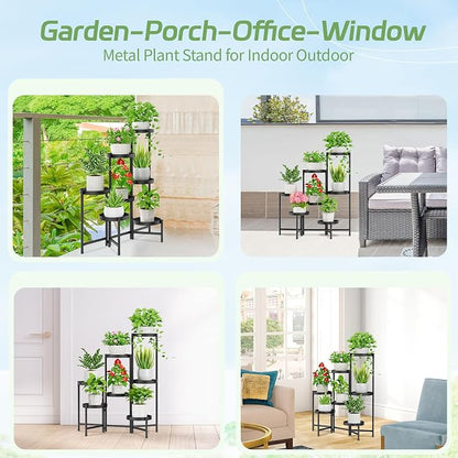 iDavosic.ly Plant Stand Indoor Outdoor, 7 Tier Corner Metal Flower Display - Image 3