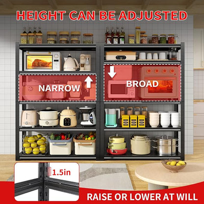 5 Tier Metal Shelving Unit, 2800LBS Heavy Duty Garage Storage Shelves, - Image 4