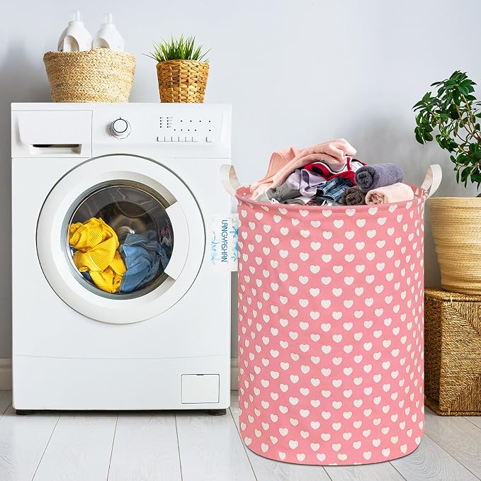 LANGYASHAN Laundry Basket Canvas Fabric Collapsible Organizer Basket - Image 7