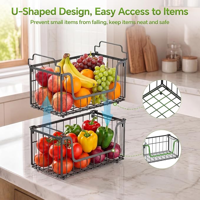 MSERCUOR 4 Pack Foldable Wire Basket - Image 4
