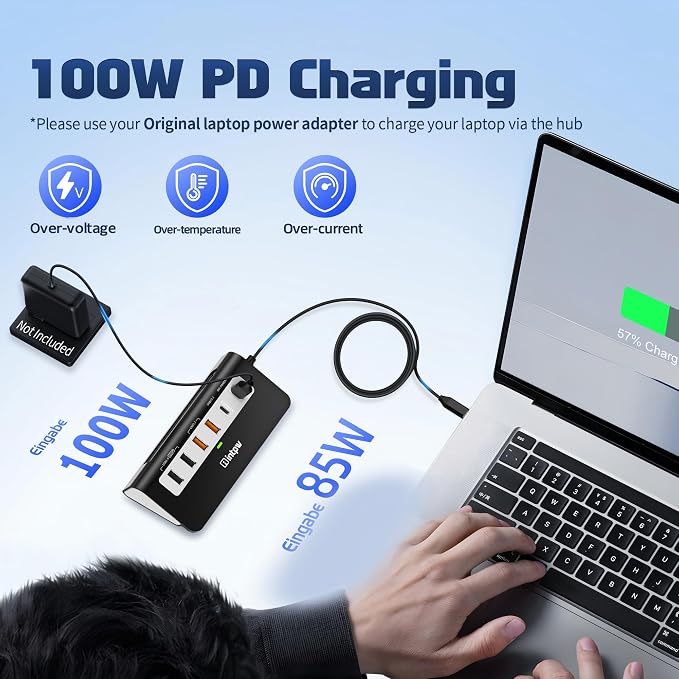intpw USB C Hub, P9 PRO USB C Hub Multiport Adapter - Image 4