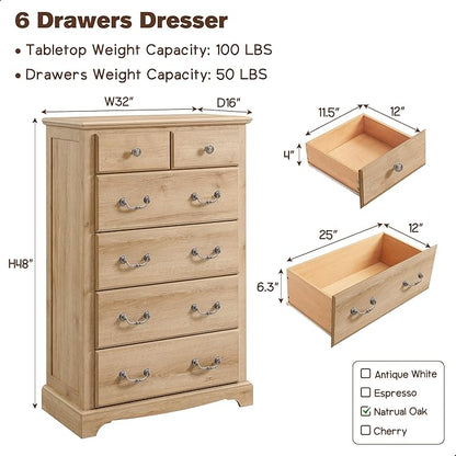 T4TREAM 6 Drawers Dresser Chests - Image 2