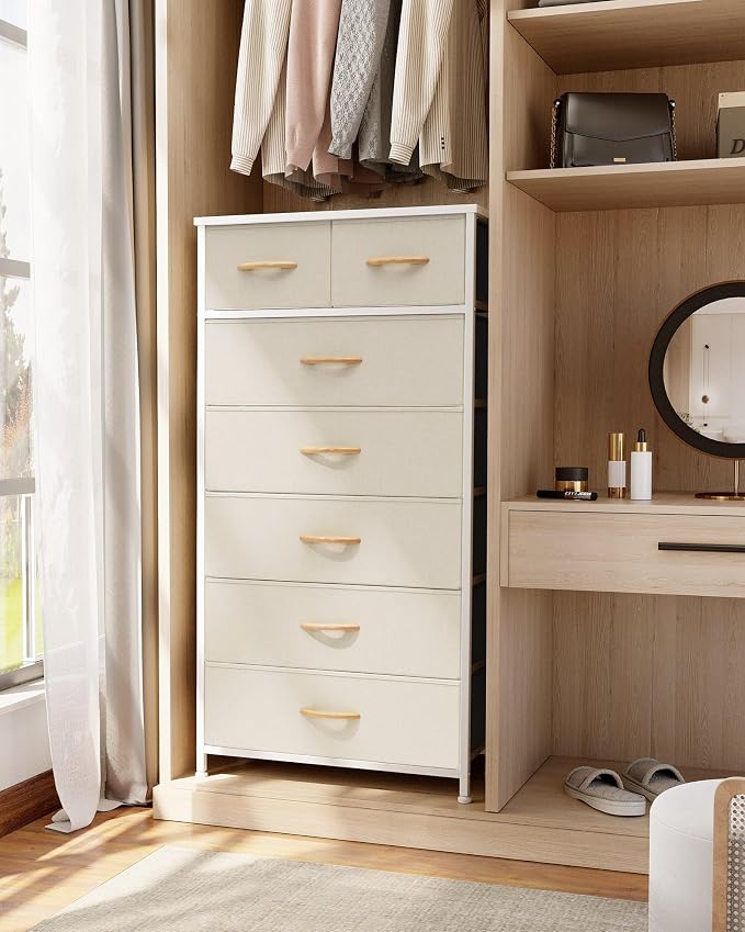 Fabric Dresser with 7 Drawers, Vertical Storage Tower | Sturdy Steel Frame - Image 5