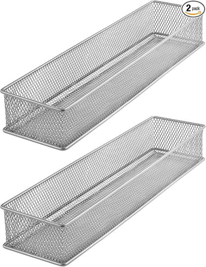 YBM HOME Silver Mesh Drawer Cabinet and or Shelf Organizer Bins, School Supply by YBMHome