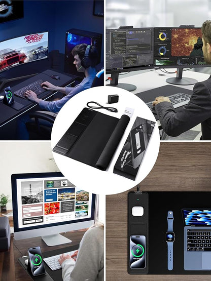 TopMade Mouse Pad with 15W Wireless Charging & Phone Holder, 31.5" x 15.75" XXL - Image 8
