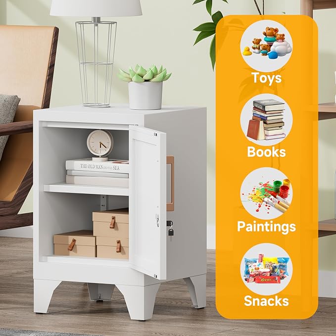 23.6" H White Metal Locker Nightstand - Image 6
