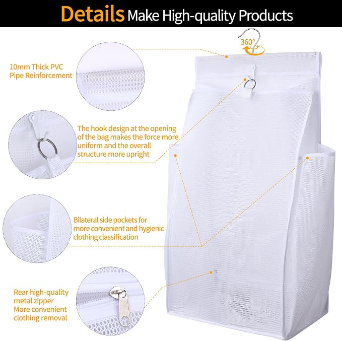 Hanging Collapsible Breathable Mesh Laundry Hamper, Fast Drying Portable Space - Image 3