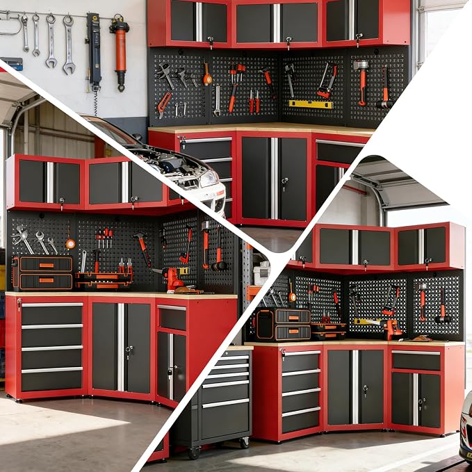 LARBANKE Garage Storage Cabinet System—8 Pcs Garage Cabinets and Storage System - Image 9