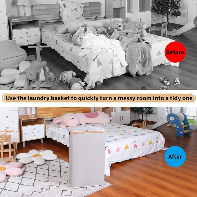 65L Slim Laundry Hamper, Narrow Laundry Basket - Image 4