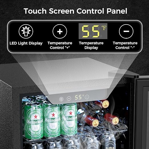 COWSAR Mini Fridge Cooler, 16 Bottle 68 Can Beverage Refrigerator - Image 3
