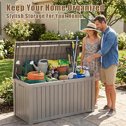 200 Gallon Outdoor Storage Box, Large Resin Deck Box, Waterproof Lockable - Image 7