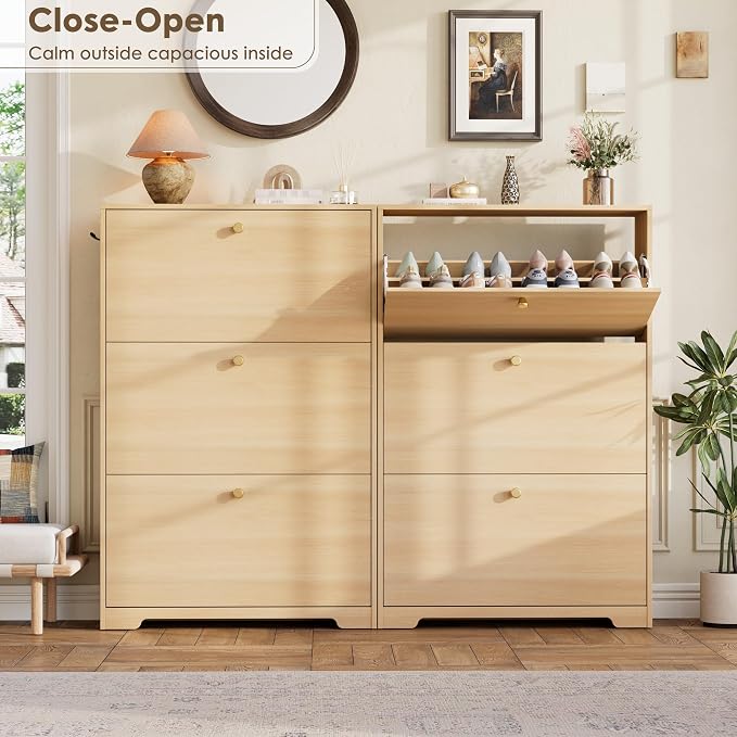 Nicetree Shoe Storage Cabinet, Slim Shoe Cabinet, Hidden Shoe Rack Cabinet - Image 3