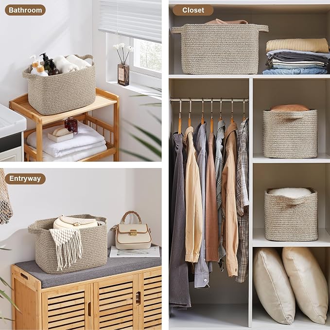 Storage Basket for Organizing, Woven Baskets for Storage, Rectangle Decorative - Image 7